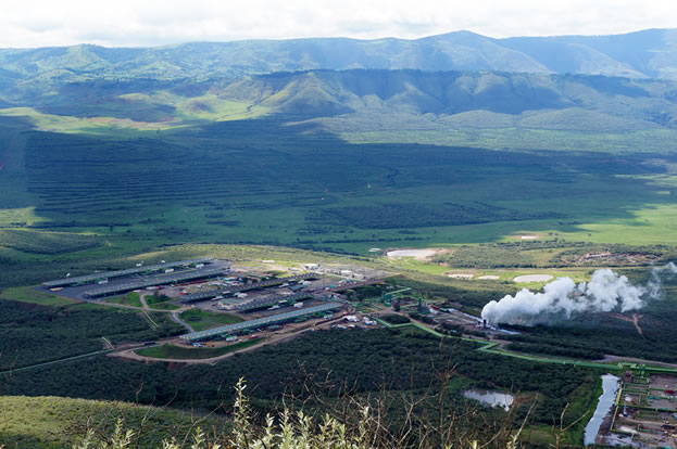 aerial photo of an industrial facility in a tropic mountain range